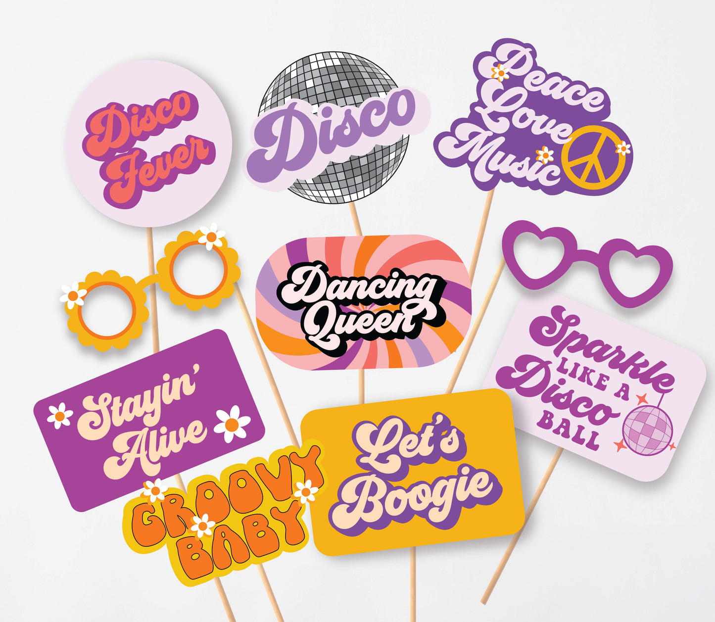 Groovy Disco theme photo props