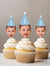 Custom Photo Cupcake Toppers – Pastel Party Hats