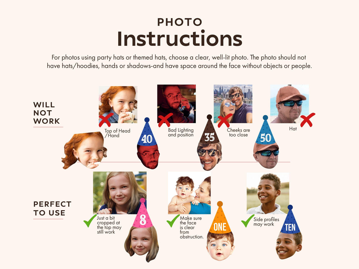 Custom Pet Photo Straws – Pastel Party Hats